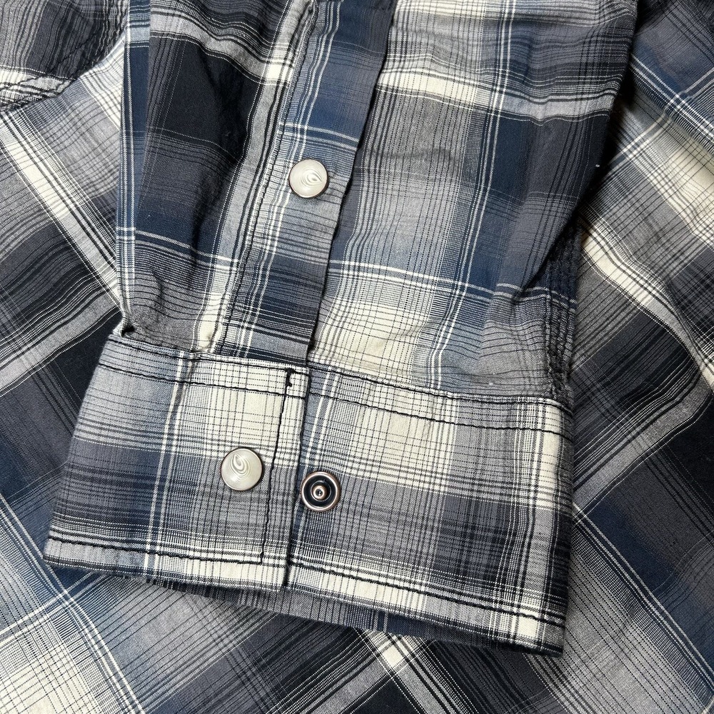 Carhartt Pearl Snap Shirt Mens 2XL XXL Blue Plaid Relaxed Fit Western Work EUC - Picture 7 of 14